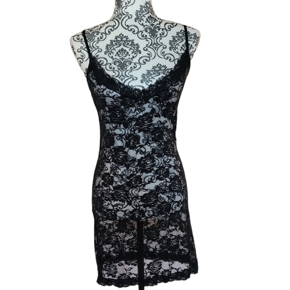 Other - Black lace fitted chemise size medium